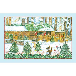 christmas stable linen tea towel by ulster weavers