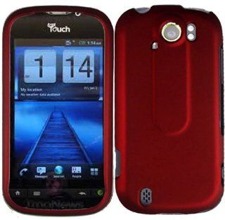 For T Mobil HTC Mytouch4g Slide Doubleshot Accessory   Rubber Red Hard Case Proctor Cover + Lf Stylus Pen Cell Phones & Accessories