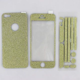 JennyShop iPhone 5 5S Gold Glitter Full Body Vinyl Decal Skin Sticker: Electronics