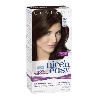 Clairol Nice 'N Easy Non Permanent Hair Color 82 Dark Warm Brown 1 Kit : Chemical Hair Dyes : Beauty