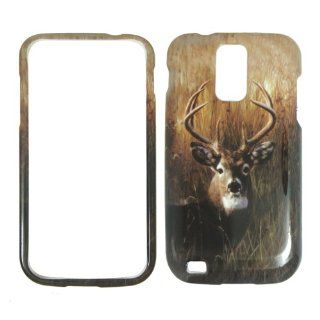 Samsung Galaxy S II T989 HERCULES   T Mobile Deer on Grass   Camo Camouflage   Hunting Shinny Gloss Finish Hard Plastic Cover, Case, Easy Snap On, Faceplate. Cell Phones & Accessories
