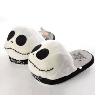 Disney Nightmare Before Christmas Xmas Soft Plush Home Indoor Slippers Warm Shoes White: Shoes