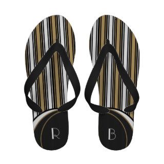Art Deco Stripes Personalized Flip Flops
