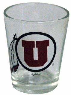 NCAA Utah Utes Shotglass Clear Logo  Sports Fan Apparel Accessories  Sports & Outdoors