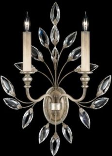 Fine Art Lamps 752350, Crystal Laurel Crystal Wall Sconce Lighting, 2 Light, 120 Watts, Silver: Home Improvement