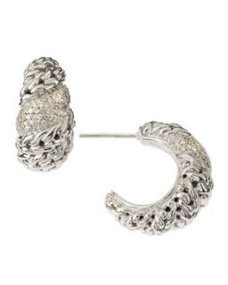Diamond Pave Swirl Hoop Earrings