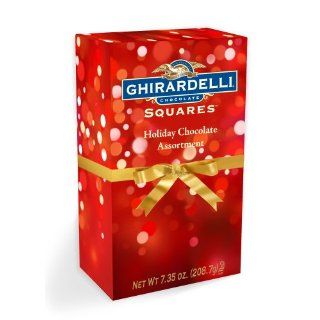 Ghirardelli Squares Assorted Medallion (Milk and Caramel, Dark and Mint, Dark 60% Cacao) Chocolate Squares Gift Box 7.35 oz : Gourmet Chocolate Gifts : Grocery & Gourmet Food