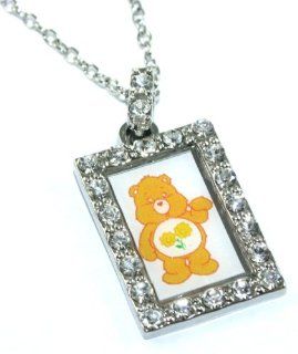 Officially Licensed Friend Bear Care Bear Charm Necklace with Crystals: Jewelry