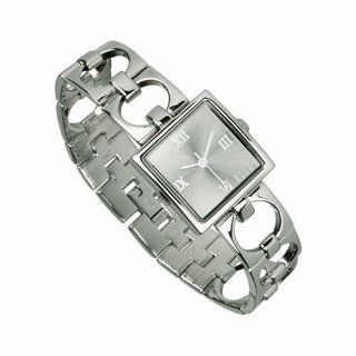 ELLETIME Women's SW2831KS Sterling Silver Open Square Link Bracelet Watch: Watches