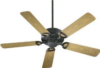 Quorum International 143525 59 Estate Patio Ceiling Fan with Medium Oak ABS Blades, 52 Inch, Matte Black Finish    