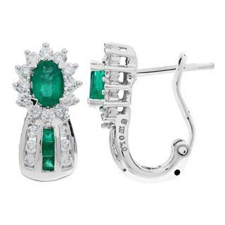 Emerald and Diamond earrings in 14kt white gold Amoro Jewelry