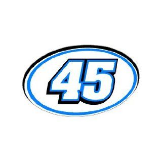 45 Number Jersey Racing   Blue   Window Bumper Sticker: Automotive