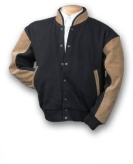 Men's Burk's Bay Wool and Suede Varsity Jacket Black / Tan at  Mens Clothing store