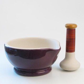 Wade Ceramics MMP6 00 FIG SUVIR Fig Colored 5 Cup Mortar and Pestle 2 Pieces Set: Kitchen & Dining