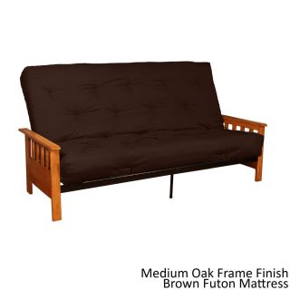 Epicfurnishings Provo Queen size Mission style Inner Spring Mattress Futon Set Brown Size Queen