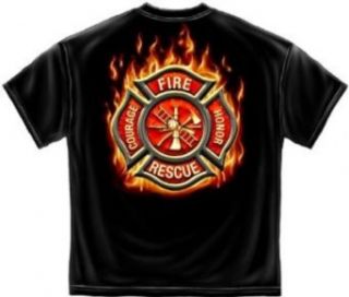 Firefighter T shirt Maltese Courage & Honor: Clothing