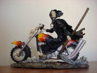 GOTHIC GRIM REAPER RIDER MOTORCYCLE STATUE HALLOWEEN   Collectible Figurines