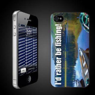 Fun iPhone Case Designs   "I'd Rather Be Fishing" CLEAR Protective iPhone 4/iPhone 4S Hard Case: Cell Phones & Accessories