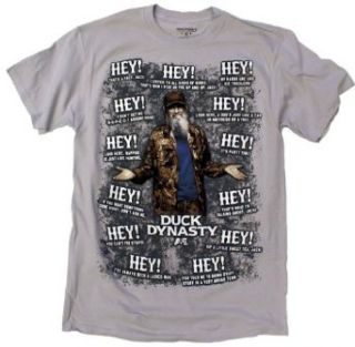 Uncle Si Funny Quotes Hey! Duck Dynasty T Shirt (Medium, grey) at  Mens Clothing store