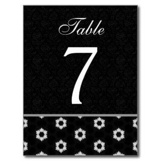 Black White Modern Pattern Table Number Cards B4 Postcards