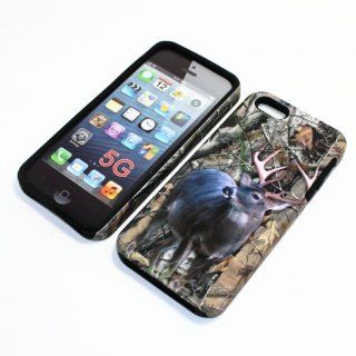 APPLE IPHONE 5 MOSSY TREE OAK CAMO CAMOUFLAGE HUNTER WILD DEER HYBRID TWO IN ONE CASE SOFT RUBBER INSIDE AND HARD RUBBERIZED PLASTIC OUTER COVER Cell Phones & Accessories