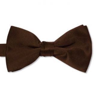 Chocolate Brown Satin Mens 2 1/2" Bow Tie: Tie And Cumberbund: Clothing