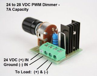 24 Volt LED PWM Dimmer, 7 Amp Capacity, DC Lighting Dimmer Controller for LED Incandescent Auto RV Marine Aircraft Interior Lighting: Automotive