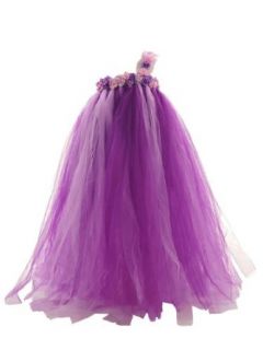Topwedding Floral One Shoulder Tulle Flower Girl Dress Birthday Party Dress Clothing