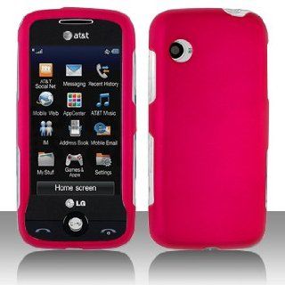 LG Prime GS390 Cell Phone Rubber Rose Pink Protective Case Faceplate Cover Cell Phones & Accessories