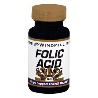 Special Pack of 5 WINDMILL FOLIC ACID Tab 800MCG 273 100 Tablets: Health & Personal Care