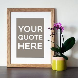 personalised typographic quote print by hope and love