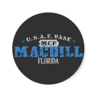Air Force Base   MacDill, Florida Round Sticker