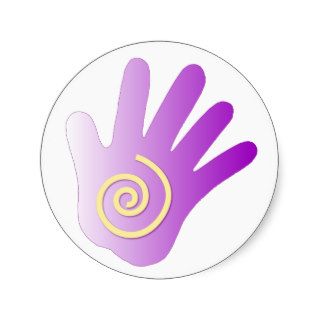 Healing Hand   Purple Round Stickers