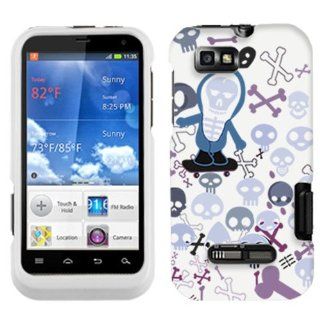Motorola Defy XT Swag Skulls on White on Hard Case Phone Cover: Cell Phones & Accessories