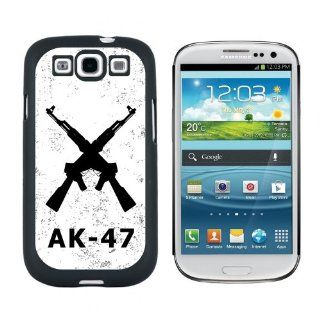 Crossed AK 47 Rifles   Guns   Snap On Hard Protective Case for Samsung Galaxy S3   Black Cell Phones & Accessories
