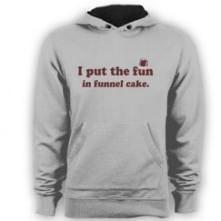 Fun in the Funnel Cake Funny Cooking Food Mens Pullover Hoodie Gray Small: Clothing