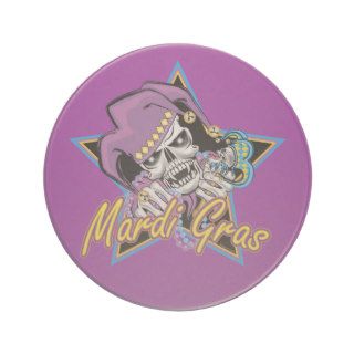 Mardi Gras Jester Skull Drink Coasters