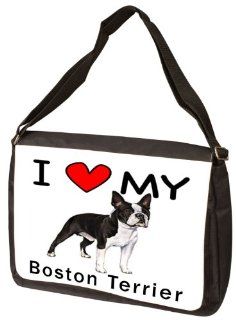 I Love My Boston Terrier Laptop Bag   Shoulder Bag   Messenger Bag Computers & Accessories