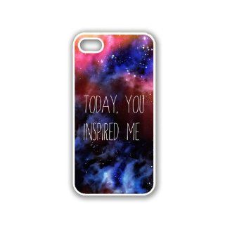Quote   Today You Inspired Me Space Galaxy iPhone 5 White Case   For iPhone 5/5G White Designer Plastic Snap On Case Cell Phones & Accessories