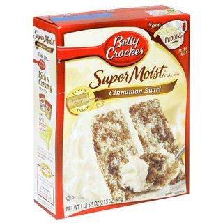 Betty Crocker Supermoist Cake Mix, Cinnamon Swirl, 21.5 Ounce Boxes (Pack of 12) : Grocery & Gourmet Food