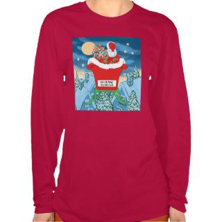 Funny Santa Claus Christmas Humor How's My Flying T shirts