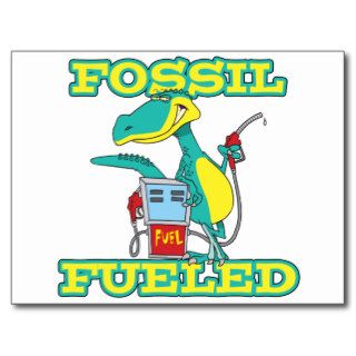 FOSSIL FUELED funny dinosaur cartoon Postcards