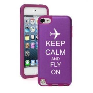 Apple iPod Touch 5th Generation Purple BP337 Aluminum & Silicone Hard Case Cover Keep Calm and Fly On Airplane: Cell Phones & Accessories
