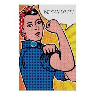 Pop Art Rosie the Riveter We Can Do It Polka Dots Posters