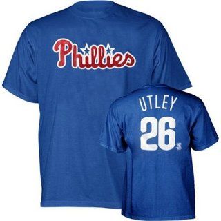 Chase Utley Philadelphia Phillies Blue Jersey Name & Number T Shirt : Sports Related Merchandise : Clothing