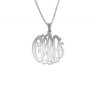 Basch Sterling Silver Script Monogram Pendant with 18 Chain —