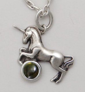 An Adorable Little Unicorn in Silver with Spectralite Made in America: The Silver Dragon: Jewelry