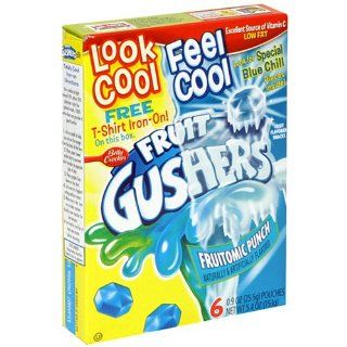 Fruit Gushers Fruitomic Punch, 6 Count Pouches (Pack of 12)  Gummy Candy  Grocery & Gourmet Food
