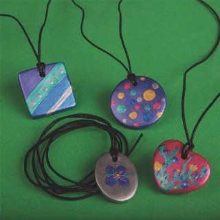 Bisque Pendant Necklaces Craft Kit (makes 24): Toys & Games