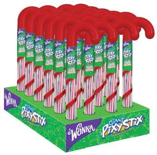 Wonka Pixy Stix Giant Christmas Canes, Grape, Punch, Cherry & Orange, 1.98 Ounce Packages (Pack of 6) : Candy : Grocery & Gourmet Food
